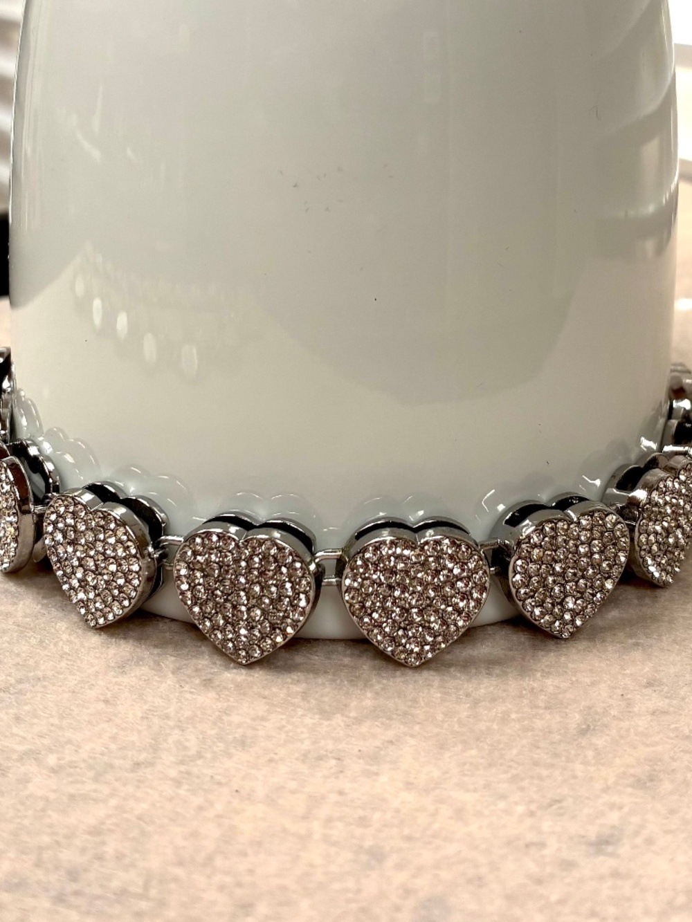 [Video] Heart Bracelet: Rhinestone w/ Silver Tone